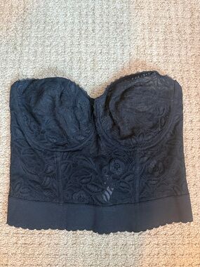 38D NWOT Smoothie Black Lace Boned Backless Bustier